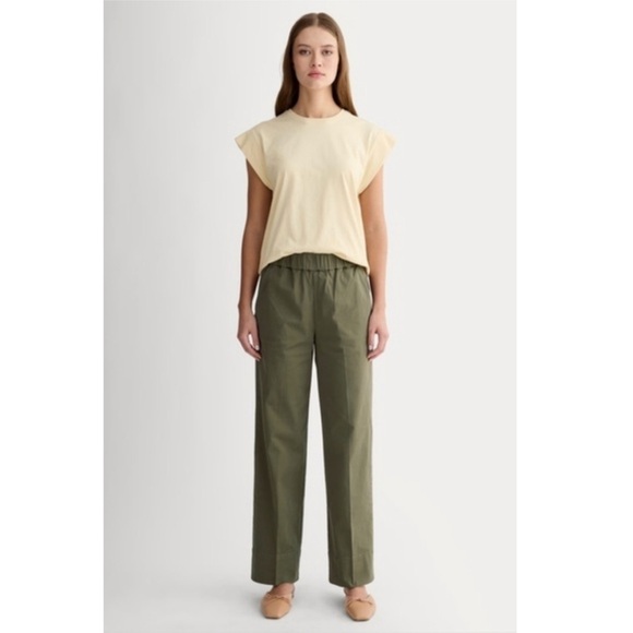 Everlane Pants - Everlane Olive Green High-Rise Wide-Leg Trousers